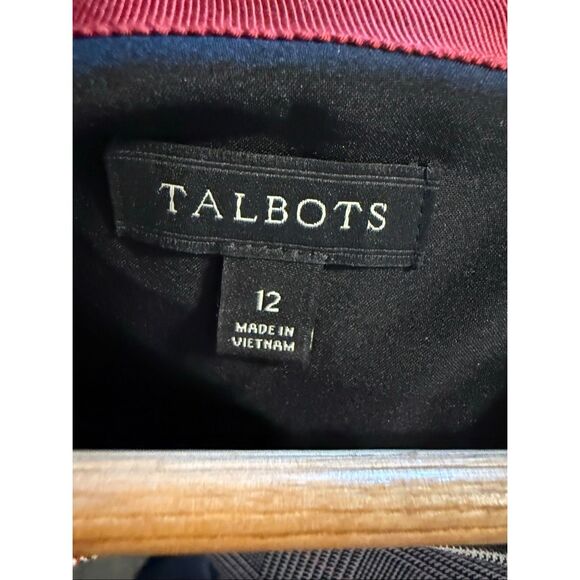 Talbots Size 12 Flare Sleeve Sheath Dress Black Houndstooth Plaid Modest Career - Picture 9 of 11